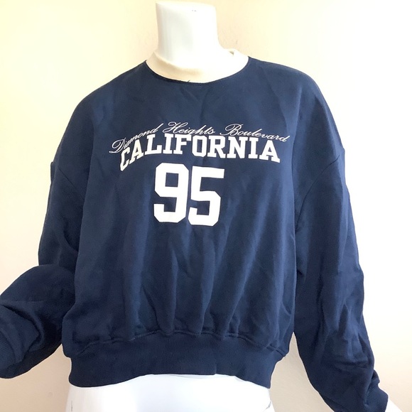 Zara California 95 Navy Blue Women's Sweatshirt - Picture 3 of 6